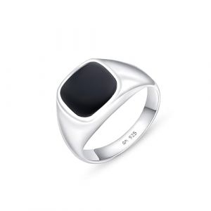 Amberta Bague en Argent Sterling 925 Noir Onyx pour Homme - Chevali&egrave;re de Biker Petits Doigts (Amberta, neuf)