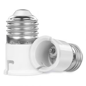 AUAUY Adaptateur Convertisseur Douille E27 vers B22, Adaptateur de Douille de Lampe, Convertisseur de Base de Lampe ES vers BC pour Ampoules LED, Ampoules à Incandescence, Ampoules CFL, Lot de 2 (Dazzlingyyh, neuf)