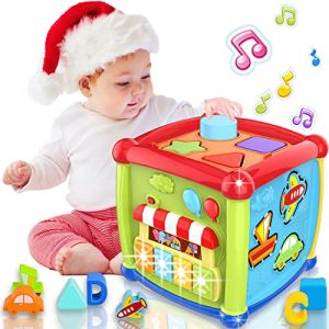 AMLGBTOP Cube D'activit&eacute; Jouet B&eacute;b&eacute; 1 an,Montessori Jouet Enfant 6-12 Mois 12-18 Mois Centre de D&eacute;veloppement &eacute;ducatif Musical Piano Jouet B&eacute;b&eacute; 6 12 18 Mois Cadeau Enfant 1 2 Ans Gar&ccedil;on Fille (UniToyKdz, neuf)
