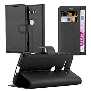 cadorabo Coque pour Sony Xperia XZ2 Compact en Noir DE Jais - Housse Protection avec Fermoire Magnétique, Stand Horizontal et Fente Carte - Portefeuille Etui Poche Folio Case Cover (cadorabo-shop, neuf)