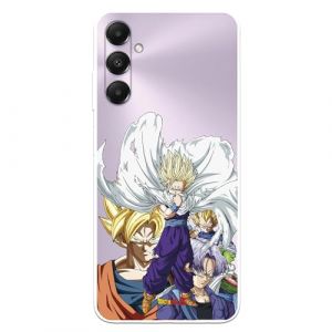 Coque compatible avec Samsung Galaxy A05s Officielle Dragon Ball Guerriers Saiyans pour prot&eacute;ger votre t&eacute;l&eacute;phone portable Coque en silicone transparente souple sous licence officielle Dragon Ball (La Casa de Las Carcasas, neuf)