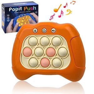 Console de Jeu Fast Push Bubbles,Jeu Pop Puzzle de Light Bouton,Décompression Breakthrough Puzzle Game Machine,Toys sensoriels Fidget pour l'Autisme,Jeu de Coordination des Mains et des Yeux (Orange) (Jastown, neuf)