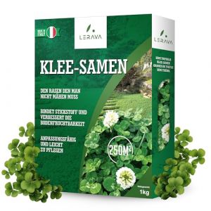 LERAVA® - trefle a semer - Blanc - 1000g - Fixateur d'azote, améliore la fertilité, strisciante invasive - Pour pelouses et jardins - Floraison blanche, ombre modérée - trèfle blanc, graine trefle (Agricenter Spitaler, neuf)