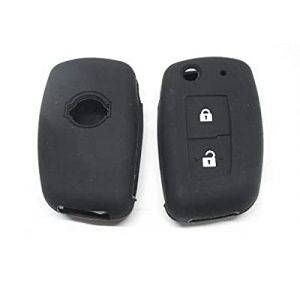 Coque de cl&eacute; compatible avec Nissan Juke Qashqai Note Micra Silicone 2 boutons Porte-cl&eacute;s Coque souple Protection t&eacute;l&eacute;commande Voiture 7 couleurs de qualit&eacute; (Noir) (Car_Passion2013, neuf)
