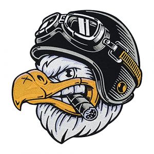 Finally Home &Eacute;cusson Thermocollant | Grand aigle avec cigare | Patch &agrave; coller au fer &agrave; repasser ou &agrave; coudre | Pi&egrave;ce de d&eacute;coration ou r&eacute;paration pour v&ecirc;tement, jean, sac, veste (Finally Home Shop, neuf)