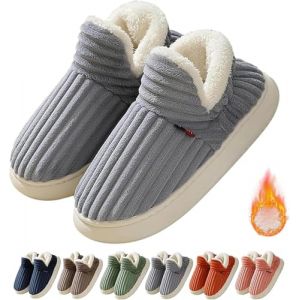 Chaussons confortables et &eacute;l&eacute;gants Pluffi,Pantoufles-bottines Pluffi,Pantoufles unisexes confortables pour l'hiver,chaussures d&eacute;contract&eacute;es pour la maison (38/39EU,Gris) (Haoxinkjshop, neuf)