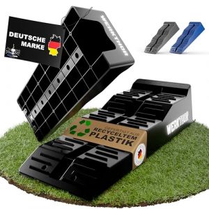 WERKTHOR Cales pour Camping-Car (Noir) - [Jeu de 2] Cales Stables pour Caravanes et Camping-Cars | Cales pour Camping-Car pour Une Mise à Niveau Sûre [<5t] - Conception Robuste pour Toute Surface (WERKTHOR, neuf)