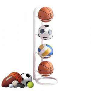 Porte Ballon Basket - Niveaux Support De Rangement pour Ballon - Support De Ballon De Basket-Ball - Support Ballon Vertical en M&eacute;tal - Support Vertical pour Ballon De Basket-Ball - Volleyball (Bavokon-shop, neuf)