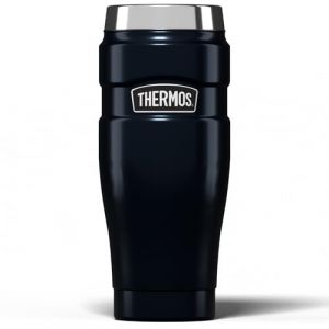 Thermos Tumbler isotherme en inox de 470 ml, Acier inoxydable, bleu nuit, 0,47 l (MaxiLand | Factures TVA incluse, neuf)