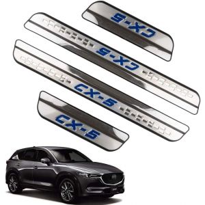 Seuil de porte de voiture pour Mazda Cx-5 Cx5 Cx 5 2012 -2014 2015 2016 2017 2018 2019 2020,Protection de Plaques de Seuil de Porte de Voiture en Acier Inoxydable,Plaques Plinthes en Acier Inoxydable (HHD_ABC, neuf)