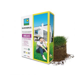 BARENBRUG - Gazon Anglais et Ultra dense - Aspect Prestigieux Parcs Anglais - Tapis Dense Effet velours - Densit&eacute; Extr&ecirc;me - Faible Production de D&eacute;chets de Tonte - Fabriqu&eacute; en France - 1KG (Barenbrug, neuf)