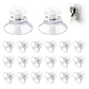 20 Pièces ventouse a visser, Ventouse Table en Verre,Mini Ventouse,Ventouses Transparentes, Extra Fortes PVC Plastique Suspension Rideau Isolant Ventouse pour Camping Car, Fenêtre, Salle de Bain (Thuranda OÜ, neuf)