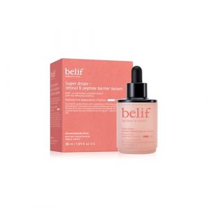 belif Super drops – Sérum barrière au rétinol et aux peptides | Sérum anti-âge raffermissant pour l'élasticité de la peau, réduit l'apparence des pores, repulpe la peau, soins de la peau coréenne (LG H&H UK, neuf)