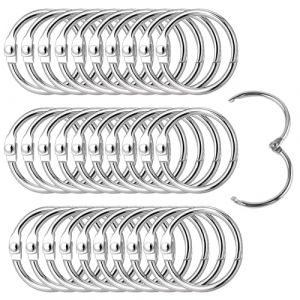 Lot de 30 anneaux pour livres - Diam&egrave;tre ext&eacute;rieur : 20 mm - Diam&egrave;tre int&eacute;rieur : 15 mm - En m&eacute;tal - Feuilles mobiles - Anneaux de reliure pour album photo, scrapbooking, artisanat, cartes en papier - (Harewu, neuf)