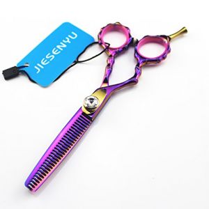 Jiesenyu - Ciseaux de coiffure professionnels pour gaucher - Multicolores - 14 cm - Ciseaux de coupe et ciseaux à effiler - Pour salon de coiffure - Ciseaux à effiler (JIESENYU, neuf)