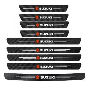 9 Pi&egrave;ces Protection Seuil de Porte de Voiture pour Suzuki Vitara LY iV-4 Hybrid 2016-2024 2025, Fibre Carbone Plinthes Autocollant Autocollant R&eacute;sistant Aux Rayures Accessoires D&eacute;coration,B (jiahaiwang, neuf)