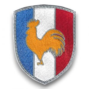 Patch Blason Coq de France Amalric - Ecusson COQ bleu balnc rouge brodé en France - Taille 8x6,4CM - Support à coudre Offert - Qualité Militaire (amalric France, neuf)