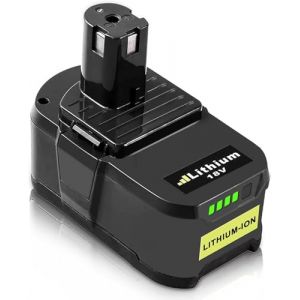 Exemoro P108 Batterie 18V 5.5Ah pour Ryobi Batterie 18V RB18L50 RB18L40 RB18L25 RB18L15 P108 P107 P105 P104 Batterie pour Ryobi avec LED (Bleu) (FR-Exemoro, neuf)