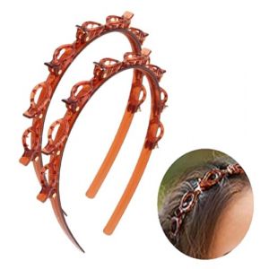 OEIOTEI Lot de 2 serre-t&ecirc;tes avec pinces &agrave; cheveux - Serre-t&ecirc;te avec clips - Serre-t&ecirc;te - Serre-t&ecirc;te - Serre-t&ecirc;te - Support pour cheveux - Bandeau avec clips Twist Clip (OEIOTEI, neuf)