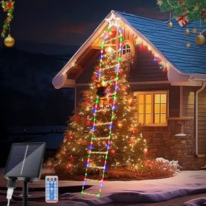 JIMACRO 3M/9.84FT Pere Noel Exterieur Lumineux, 240LEDs Deco Noel Exterieur Lumineuse avec 8 Modes, Solaire D&eacute;coration No&euml;l Ext&eacute;rieur pour Int&eacute;rieur Ext&eacute;rieur Fen&ecirc;tre Jardin Maison Mur (JIMACRO, neuf)