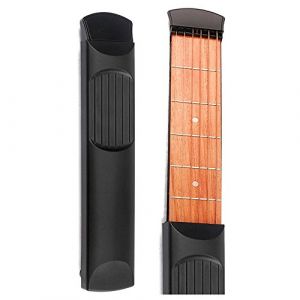 Guitare de poche portable 6 frets Modèle en bois 6 cordes Guitar Trainer pour débutants (YZESheng, neuf)