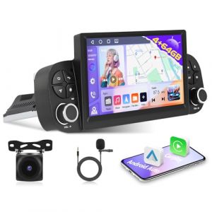 Autoradio Android 4G+64G pour Fiat Panda 2013-2020, Motorsi Quad-Core Android 15 iOS Carplay 1 DIN, 32EQ, GPS, Bluetooth 5.0, Interface Utilisateur WiFi, Radio FM/RDS, Cam&eacute;ra de Recul AHD (podofo Shop, neuf)
