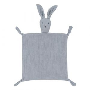 ZIGJOY Couverture de sécurité pour bébé Mousseline de Coton Nouveau-né Consolateur Doudou bébé pour Filles garçons Unisexe Grand Cadeau pour Tout-Petits Enfants Gris Lapin (TURMIN, neuf)