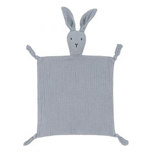 ZIGJOY Couverture de sécurité pour bébé Mousseline de Coton Nouveau-né Consolateur Doudou bébé pour Filles garçons Unisexe Grand Cadeau pour Tout-Petits Enfants Gris Lapin (ZIGJOY, neuf)