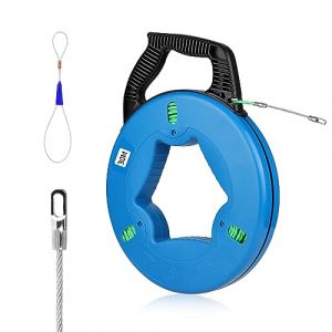 EFUTURETIME Aiguille Tire Cable Fil 30m, Diam&egrave;tre 4.5mm, Tire Fil Cable avec 1 Ressorts de Guidage, Ruban &agrave; Poisson Fibre de Verre pour Insertion et Extraction de C&acirc;bles, Tubes Vides (efuturetime, neuf)
