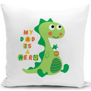 HUASHUZI Dinosaure Housse de Coussin 40x40 cm Decoration Anniversaire Dinosaure Papa Femme Cadeau Accessoires canape Coussin decoratif Salon scandinave Housse Coussin pour canapé Chambre (?HUASHUZI?, neuf)