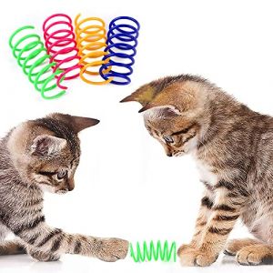 TUKNN Jouet Chat Interactif à Ressort, Jouet de Chat à Ressort, Coloré Spirale Sautant Flexible et Transformable, Animaux de Compagnie Interactifs Paresseux Chatons Jouets, 4 Pièces (TOPREOW, neuf)