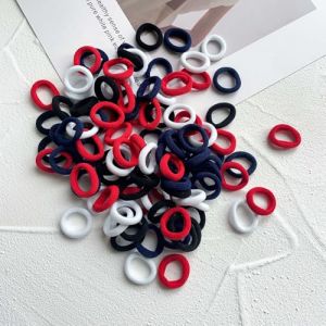 100 Pièces -Petite Ceinture de cheveux pour fille en bas âge, fille et enfant coton bambin Hair Band, multicolore petits cheveux sans couture, ne pas endommager les cheveux (Rouge F) (cuhair, neuf)