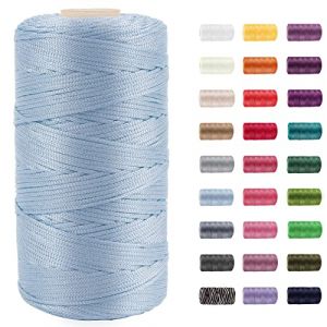 CAMAL Ficelle Nylon Fil Nylon 1.5mm Cordon Bracele 200m Corde Fine Corde pour Bracelet Fil Tress&eacute; pour Bricolage Artisanat, Bonnets, Sac Au Crochet (Bleu Lac) (CAMAL-UK, neuf)