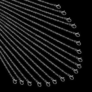 nbeads 20 Brins Environ 50cm Cha&icirc;ne en Acier Inoxydable 304 Argent avec Mousquetons Cha&icirc;ne Croix Bracelet Chaine DIY Loisirs Cr&eacute;atifs Pendentifs Colliers Bracelets Bricolage Fabrication Bijoux (ARRICRAFT FR, neuf)