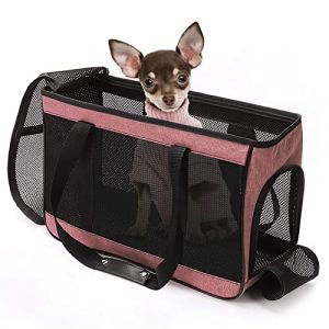 Sac à Dos Chat Chien, BelonLink Sac de Transport pour Chat Chien, Transport Chat pour Petits Chiens et Chats avec Matelas en Amovible, Filet Respirant, Spacieux, Pliable, Extérieur, 45*18*29cm (Rouge) (IGALA MARKET S.R.L., neuf)