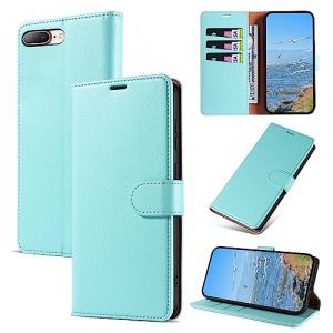 KKEIKO Coque pour iPhone 8 Plus/iPhone 7 Plus, Antichoc Magnetique Étui à Rabat avec Porte Cartes, Portefeuille Housse en Cuir PU pour iPhone 8 Plus/iPhone 7 Plus, Vert (KKEIKO, neuf)