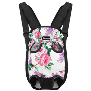 Pawaboo Sac de Transport de Voyage Sac &agrave; Dos de Transporteur Ventral Poitrine pour Petit Chien Chiot Chat pour Traveling Hiking Camping etc. Moyenne Taille, Fleurs (Joiel EU, neuf)