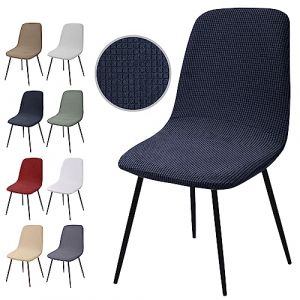 Housse de Chaise Extensible 4 pièces, Housse de Salle à Manger Amovible Lavables Couverture de Chaise en Jacquard Revêtement de Chaise pour Salle à Manger,Hôtel,Décor,Mariage(Y-Gris Foncé, 4 Pièces) (Eckonaver, neuf)