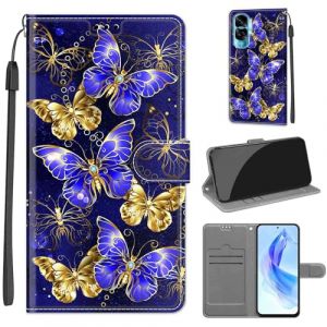 KENHONER Coque pour Honor 90 Lite 5G / Honor X50i 5G, Housse Etui Portefeuille Cuir Multifonction, Fermeture Magn&eacute;tique &agrave; Clapet Anti-Choc Compatible avec Coque Honor 90 Lite Book - Papillon (KENHONER, neuf)