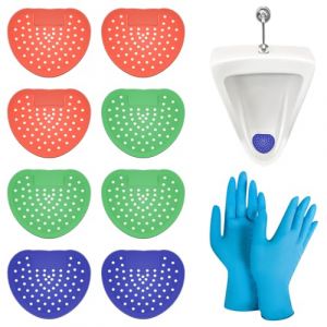 Desodorisant Urinoir Tamis d'Urinoir parfumés Lot de 9 Grille Urinoir Filtre à Urinoir Désodorisant pour Urinoir avec 10pcs Gants pour Urinoir les Centres Commerciaux, les Hôtels, les Écoles (YUETIANLTD, neuf)