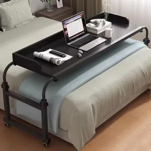 ZHFASDS Table De Lit CroiséE avec roulettes，Hauteur Et Largeur RéGlables Au-Dessus du Lit De Nourriture Table MéDicale Roulante pour Over Bed Table with Desktop Baffle(Color:Noir) (ZHANGFAZZ, neuf)