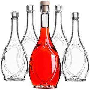 KADAX Lot de 10 bouteilles de liqueur vides en verre de 500 ml avec bouchon, pour remplir les liqueurs, le vin et l'alcool, bouteilles d&eacute;coratives, bouteilles de vin en verre (KADAX, neuf)