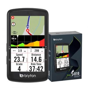 Bryton Rider S810 Compteur GPS Vélo avec écran Couleur 3,5" en Verre incurvé 2,5D, autonomie 50 h, Carte Europe Hors Ligne, Navigation Virage par Virage, Ant+/BLE, Segments Strava Live (Bryton Inc., neuf)