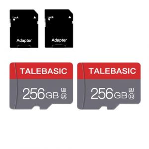 talebasic 256GB Carte m&eacute;moire Micro Classe 10 - Carte TF Haute Vitesse avec Adaptateur pour Tablette/t&eacute;l&eacute;phone Portable/Appareil Photo/autoradio/Console de Jeu (Lot de 2 Cartes 256 GB) (BestXXJS, neuf)