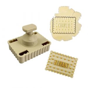 Emporte-pi&egrave;ce &agrave; poussoir pour biscuits &ndash; PivoFix&reg; personnalisable avec plaques interchangeables &ndash; Fabriqu&eacute; en France (Pack complet &ndash; V&eacute;ritable Petit Beurre) (3Dkoupe, neuf)