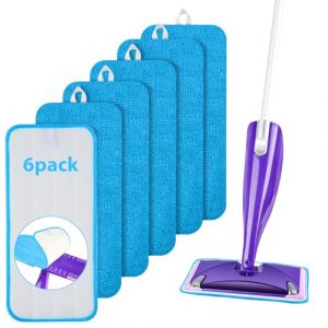 URAQT Vadrouille en Microfibre, 6PCS Balai Wetjet Microfibre Lavable, 30 * 14.5cm Lingette Wetjet icrofibre, Lingette Balai pour Swiffer Wetjet, pour frotter sols secs, humides (Bleu) (HAPPYSALLER, neuf)