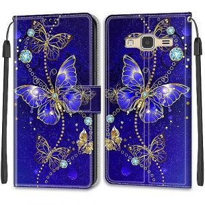 Coque pour Samsung Galaxy J3 2016, Coque Samsung J3 2016, Etui Protection Housse Premium en Cuir de Portefeuille en Cuir Fermeture Magn&eacute;tique Flip Case pour Samsung Galaxy J3 / J3 2016 (DIKAS, neuf)