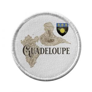 Ecusson Thermocollant Vetement Rond 7cm - Guadeloupe 971 D&eacute;partement Ile Carte Ancienne Rare - Patch a Repasser pour Reparation ou Customisation T-shirt Sac Jeans Imprime en France (FabulousBOUTIK, neuf)