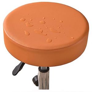 Housse De Tabouret Rond Imperméable,1/2/4/6 Pièces Cuir PU Housse De Protection Housse De Coussin De Siège De Couvre Tabouret De Bar Élastique Protecteur De Chaise Ronde ( Color : Orange , Size : Set (Pooneeliff, neuf)