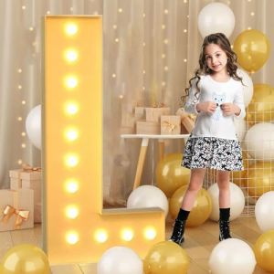 Syibelters Lettre L géante lumineuse à DEL de 100 cm, panneau lumineux en mosaïque pour chapiteau, lettres LED pour Saint-Valentin, anniversaire, Noël, Nouvel An (TaiYuanCaiYiDianZiShangWuYouXianGongSi, neuf)